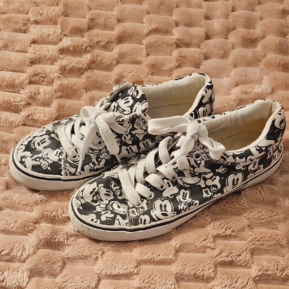 Mickey Mouse Black and White Sneakers